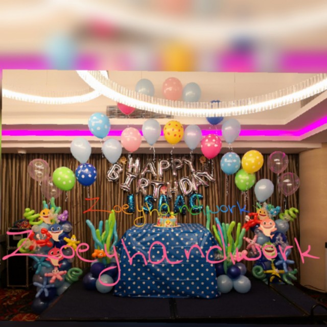 Baby Shark Themed Balloon Decoration New Zoeyhandiwork Design