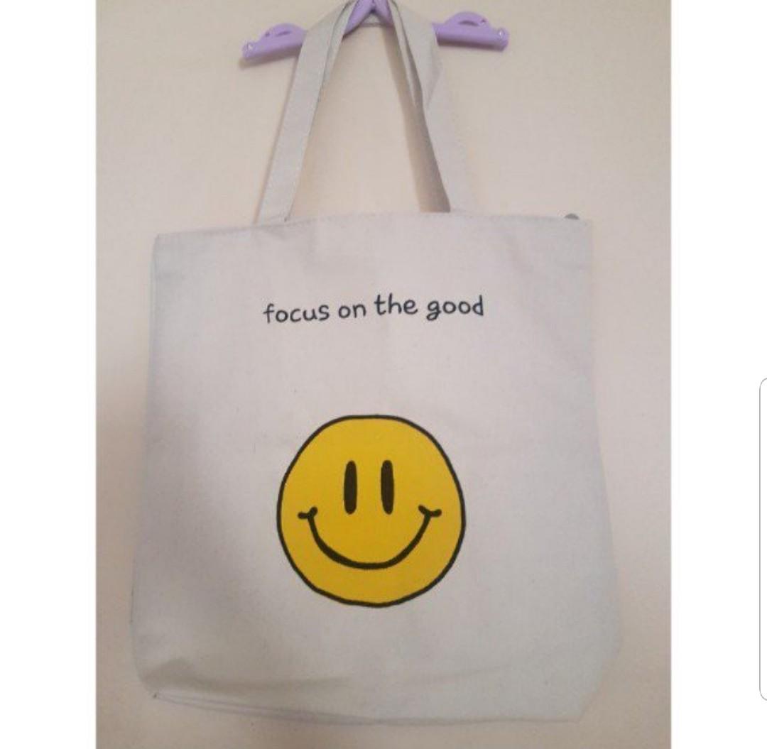 smiley face tote bag