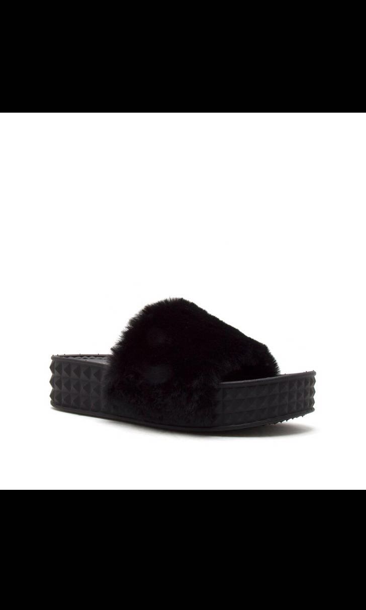 Fur platform sandals outlet