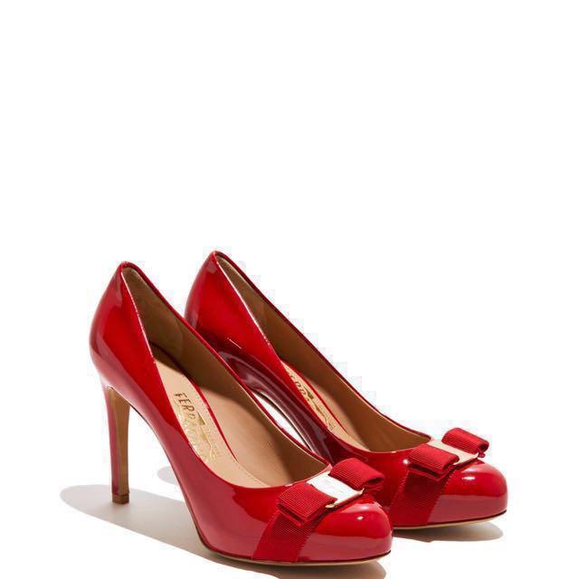 Red bow shoes heels cheap