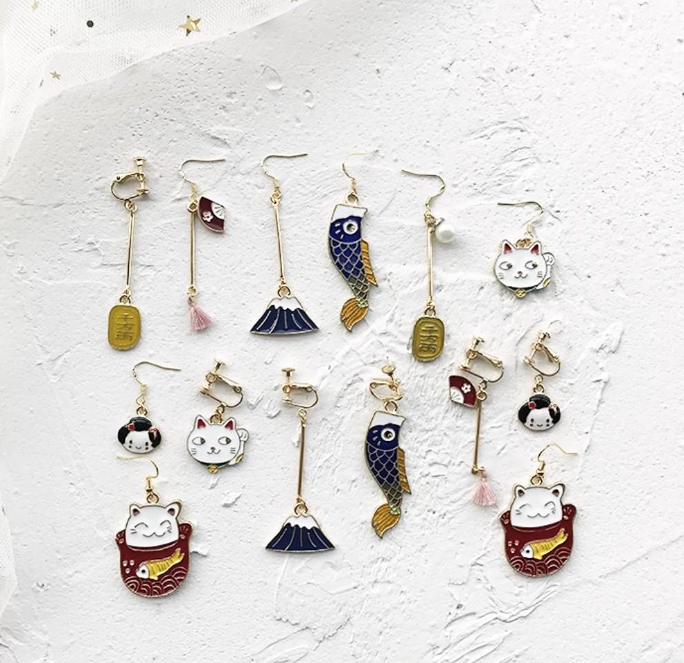 Cute japanese earrings outlet