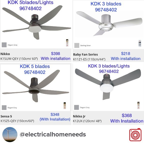 Kdk Ceiling Fan Installation Included Home Appliances Cooling