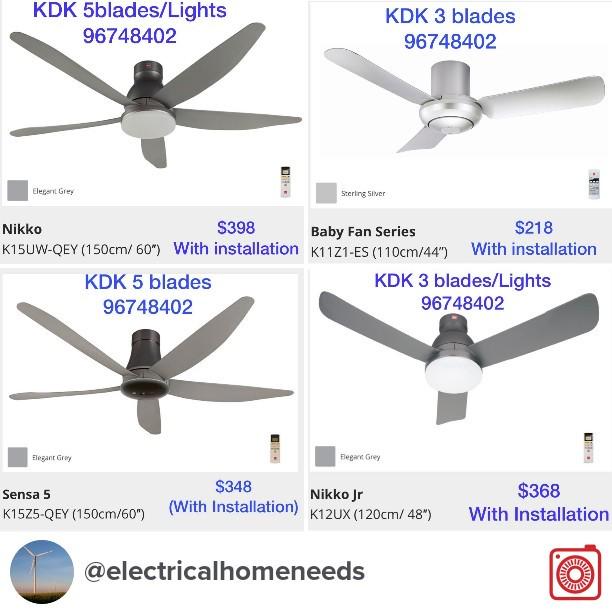 Kdk Ceiling Fan Installation Included Home Appliances