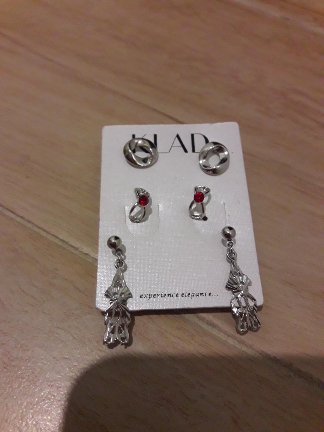 Klad Earrings 3 Sets Take All Women S Fashion Jewelry Organizers Rings On Carousell