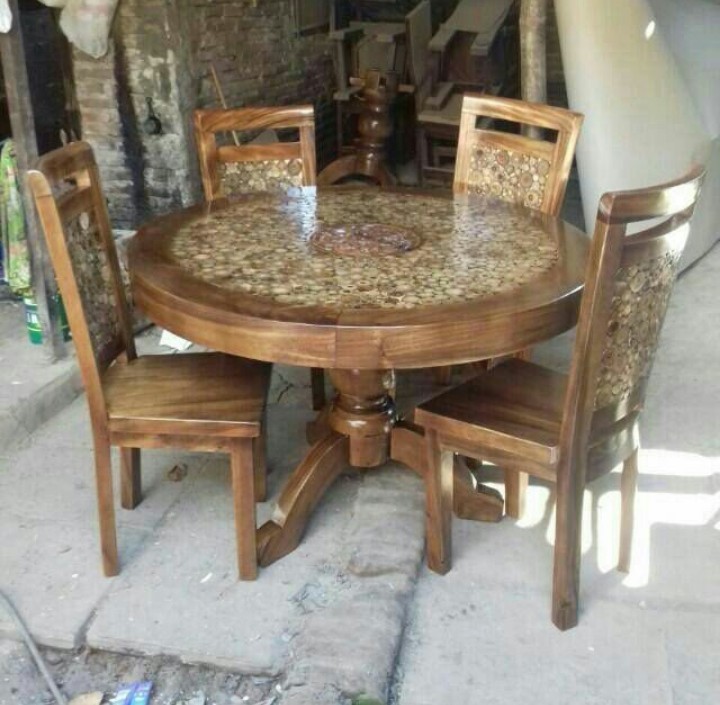 Meja Makan Bulat Mmb41 Perabotan Rumah Di Carousell