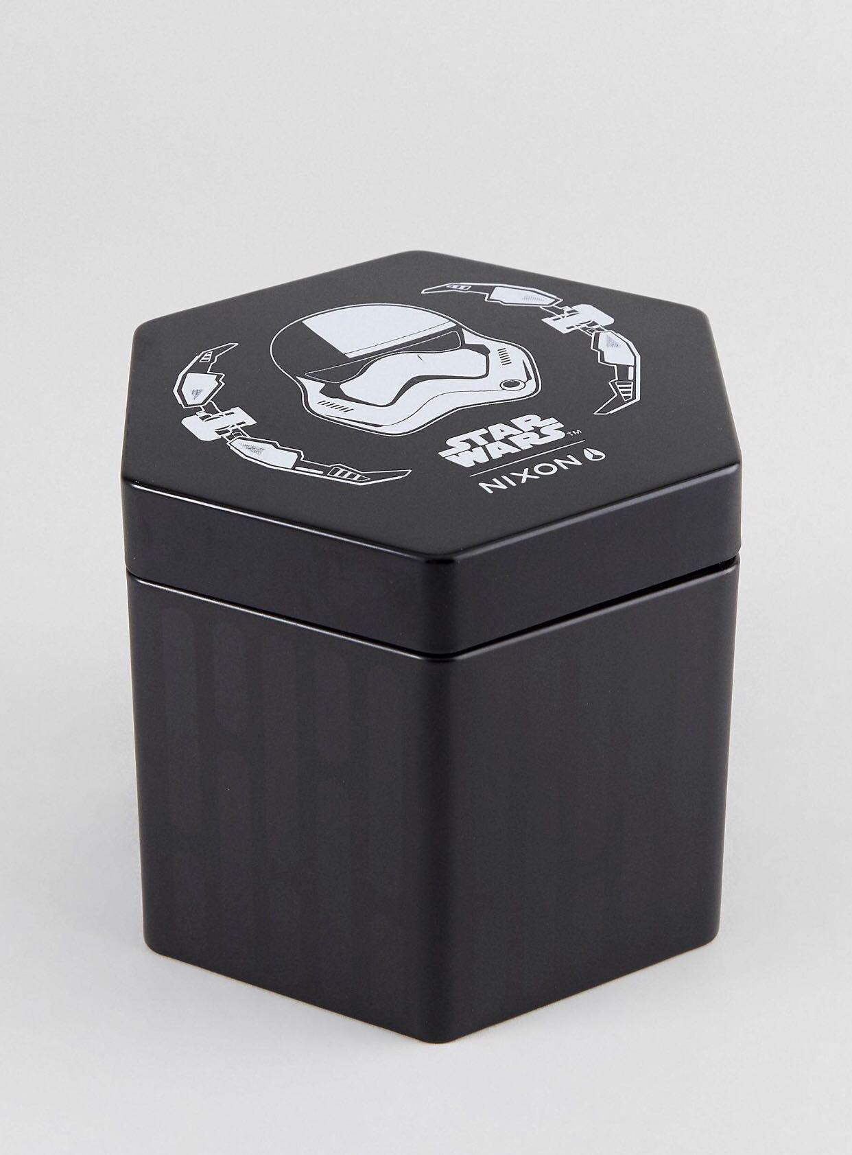 Nixon x Star Wars Executioner Trooper Watch (Category: Watches) located in Singapore. Submitted by sharukhnewman (Listing ID 178336371, Image 3). Description: Designed in collaboration with Nixon X Star Wars. Retail: $374 - 💯% Authentic! - Stainless steel strap and case - Three hand movement - Executioner Trooper lightning bolt second hand - First Order symbol to six dial - Executioner Trooper engraved image and slogan to back - Date window - Da