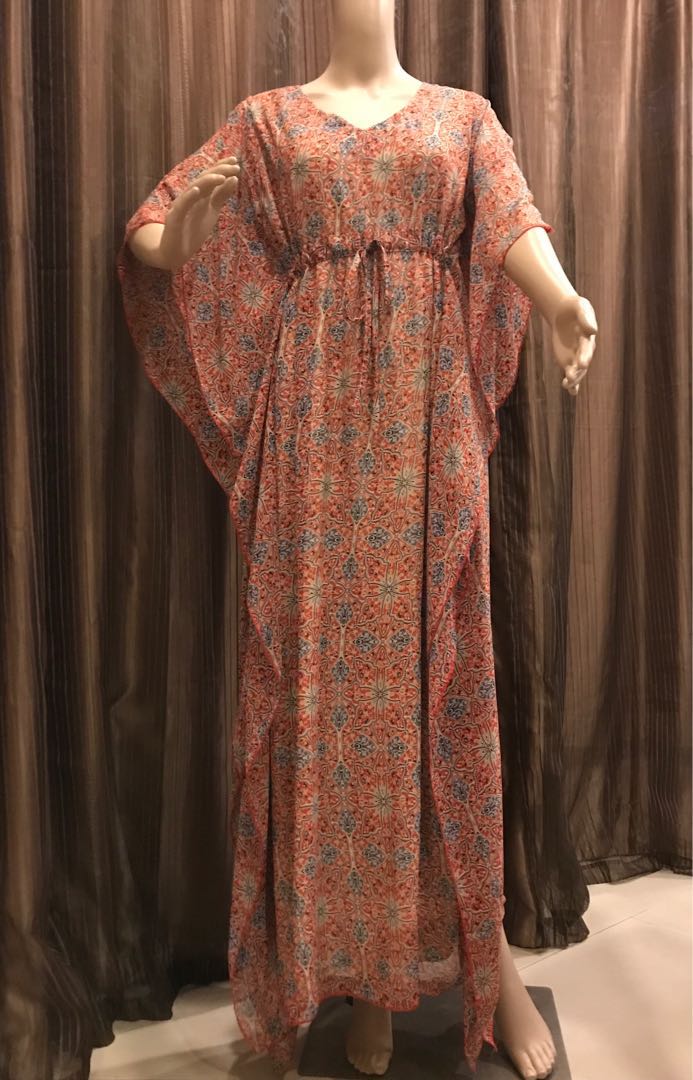 drawstring kaftan dress
