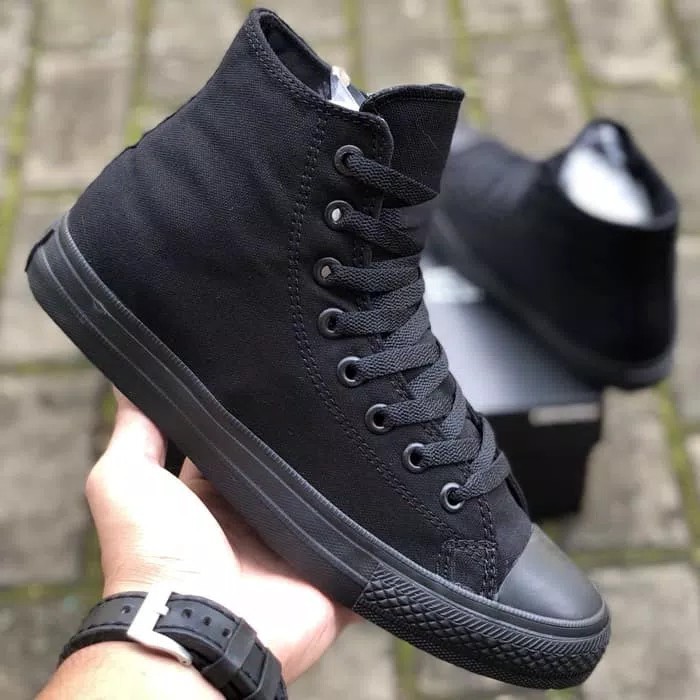 converse full black high ori