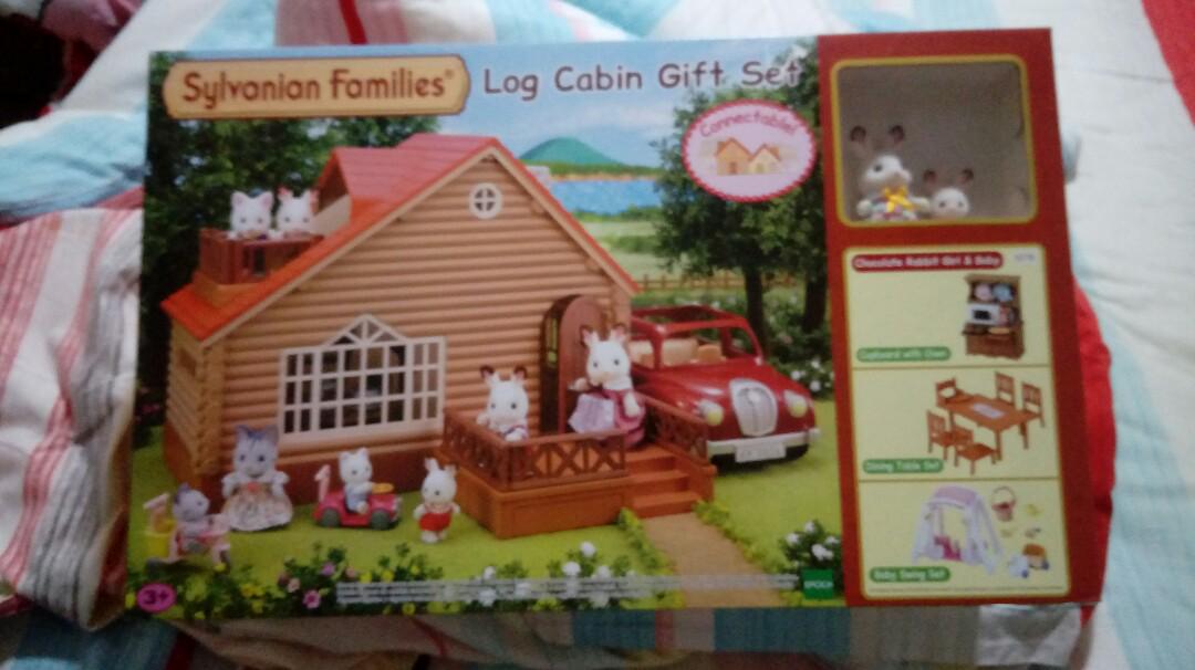 sylvanian families log cabin gift set