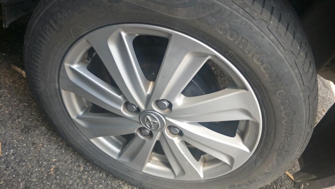 Vios original rim with tyre, Auto Accessories on Carousell