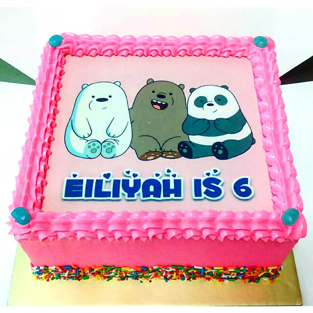 We Bare Bears Customise Photo Cake Food Drinks Baked Goods On Carousell While many of my cakes are based on characters from marvel, disney, horror films, pokémon, dc and other popular franchises i often bake and design my own original characters as well! we bare bears customise photo cake
