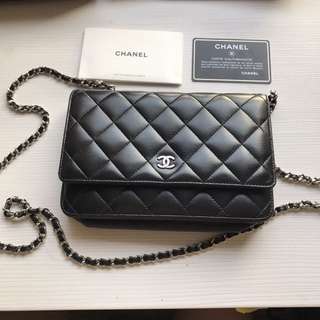 Chanel WOC銀色鏈條小包