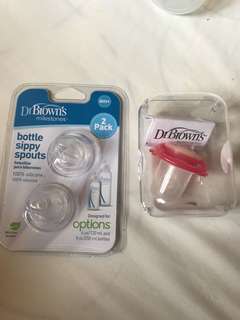 Bottle sippy spouts and pacifier