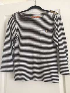 Tory Burch striped top with gold buttons