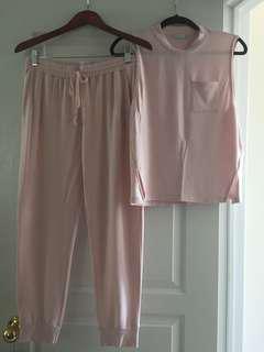 Soft pink casual outfit.  Very soft and cozy