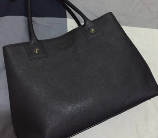 Agnes B Saffiano Leather Tote Bag, Women's Fashion, Bags & Wallets ...