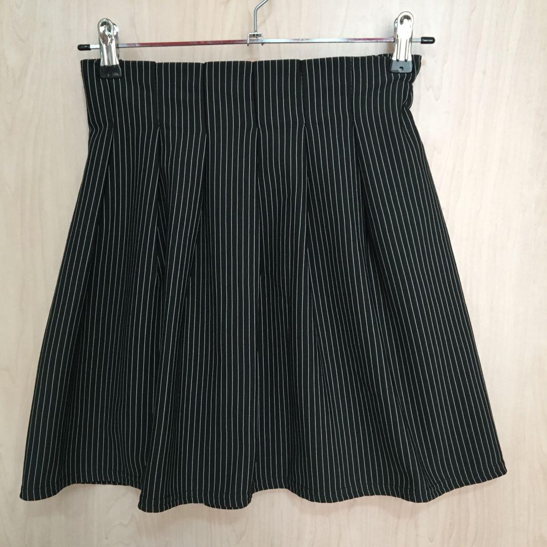 Black pinstripe skirt clearance