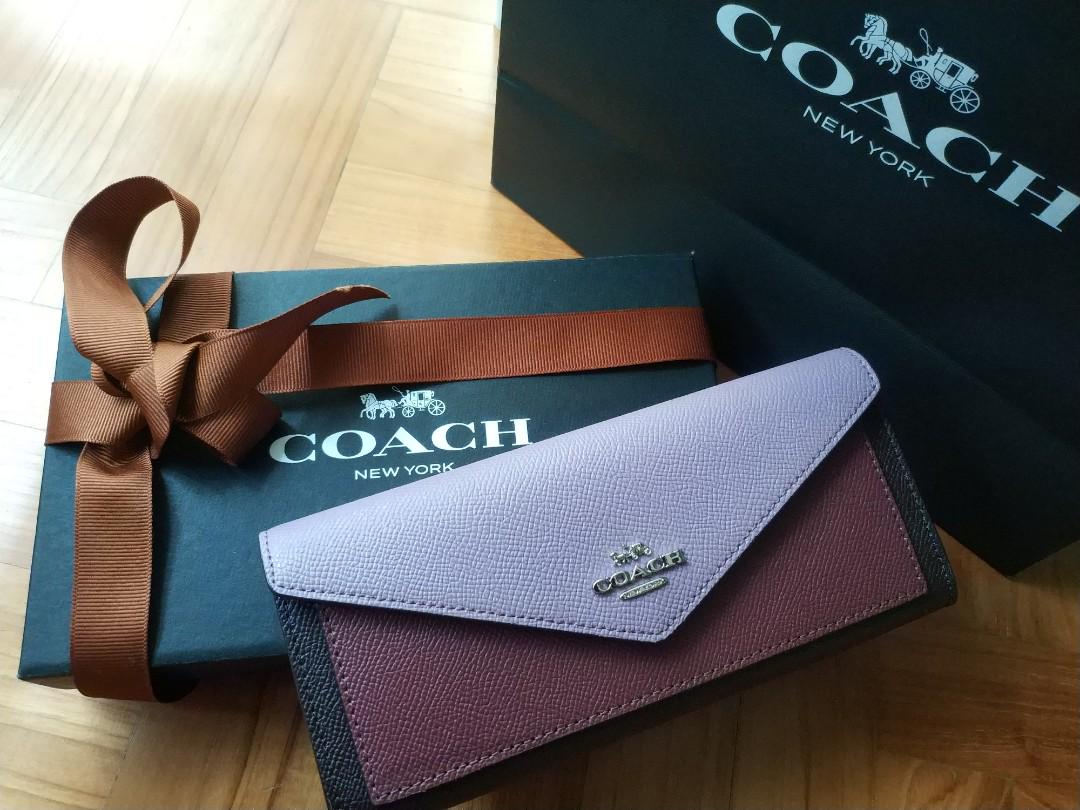 BNIB Coach Soft Wallet in Colorblock Luxury Bags Wallets on Carousell