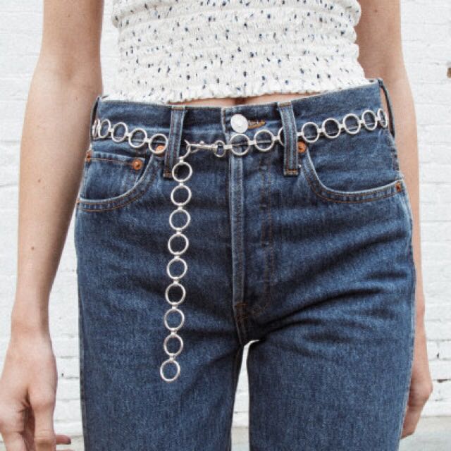 Brandy melville silver chain belt hot sale
