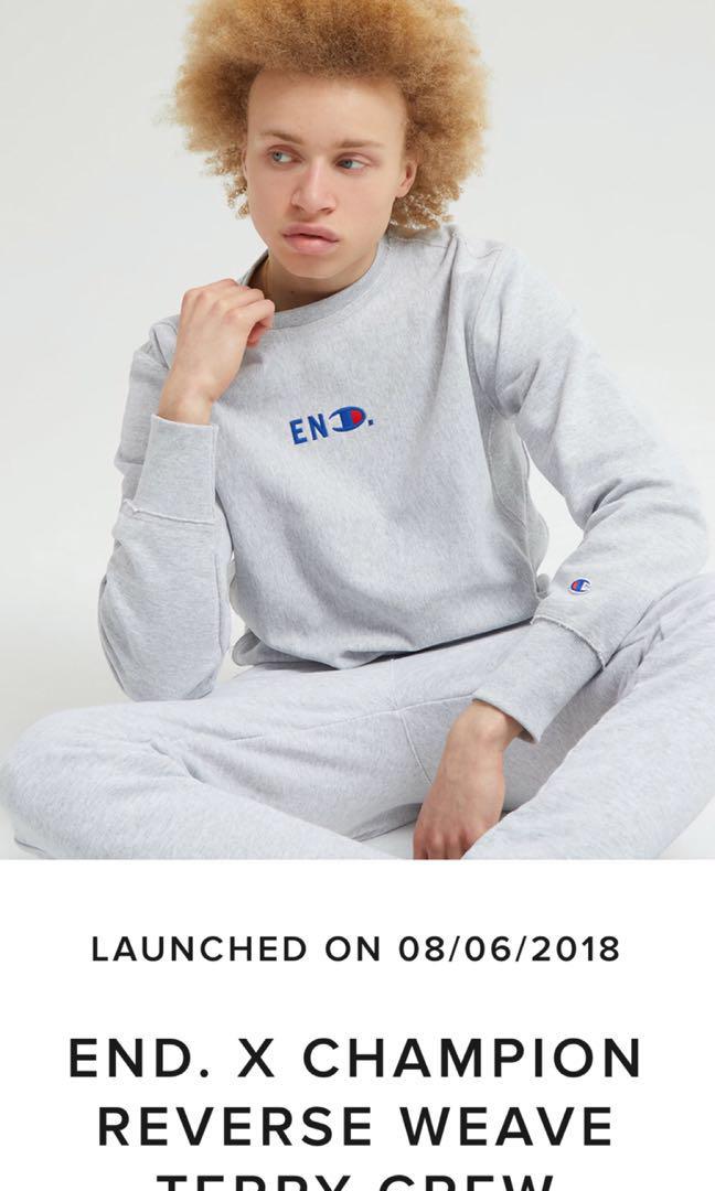 Champion x END. Reverse Weave Terry Crew Sweat, Men's Fashion ...