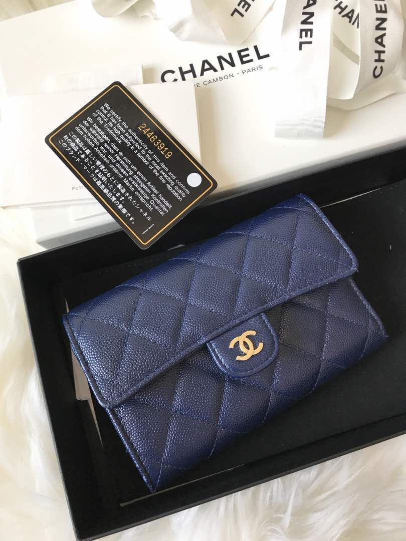 Chanel Caviar Quilted Medium Flap Wallet Black  Sacdelux