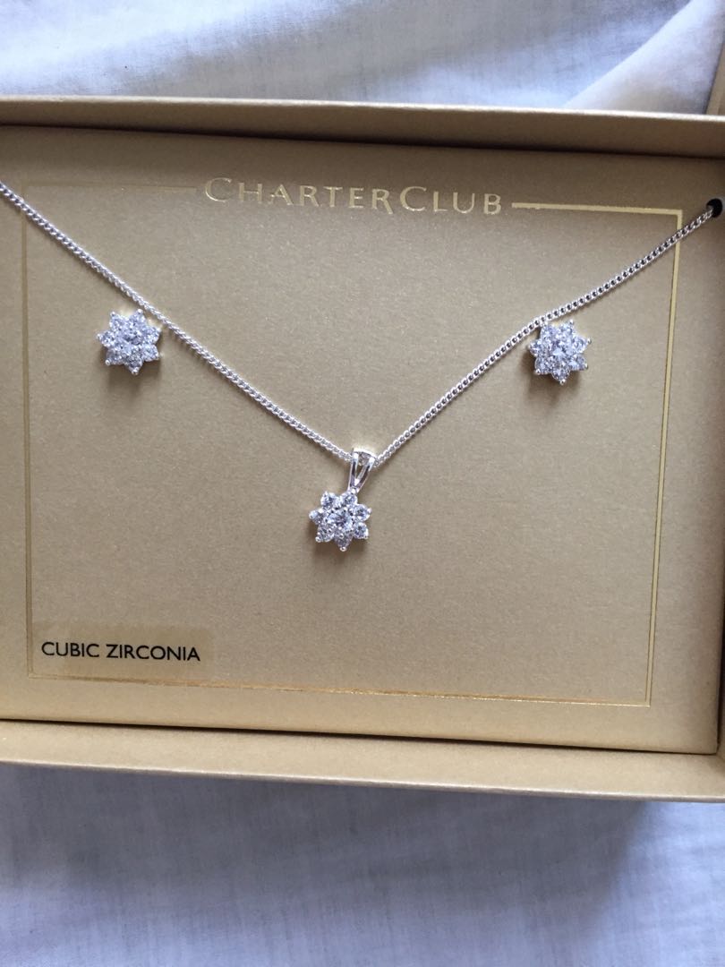 Charter club earrings best sale and necklace