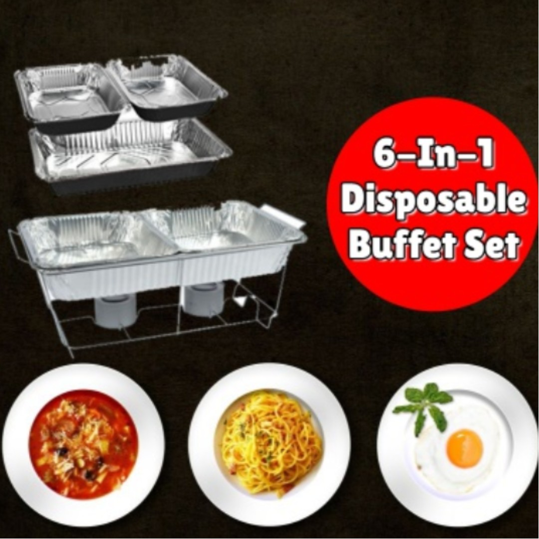Disposable Buffet Food Warmer Set, Furniture & Home Living, Kitchenware