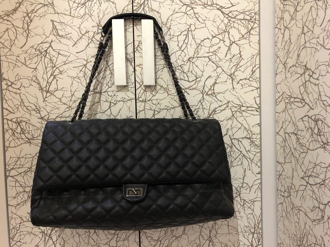 Extra large flap bag (inspired by Chanel), Women's Fashion, Bags