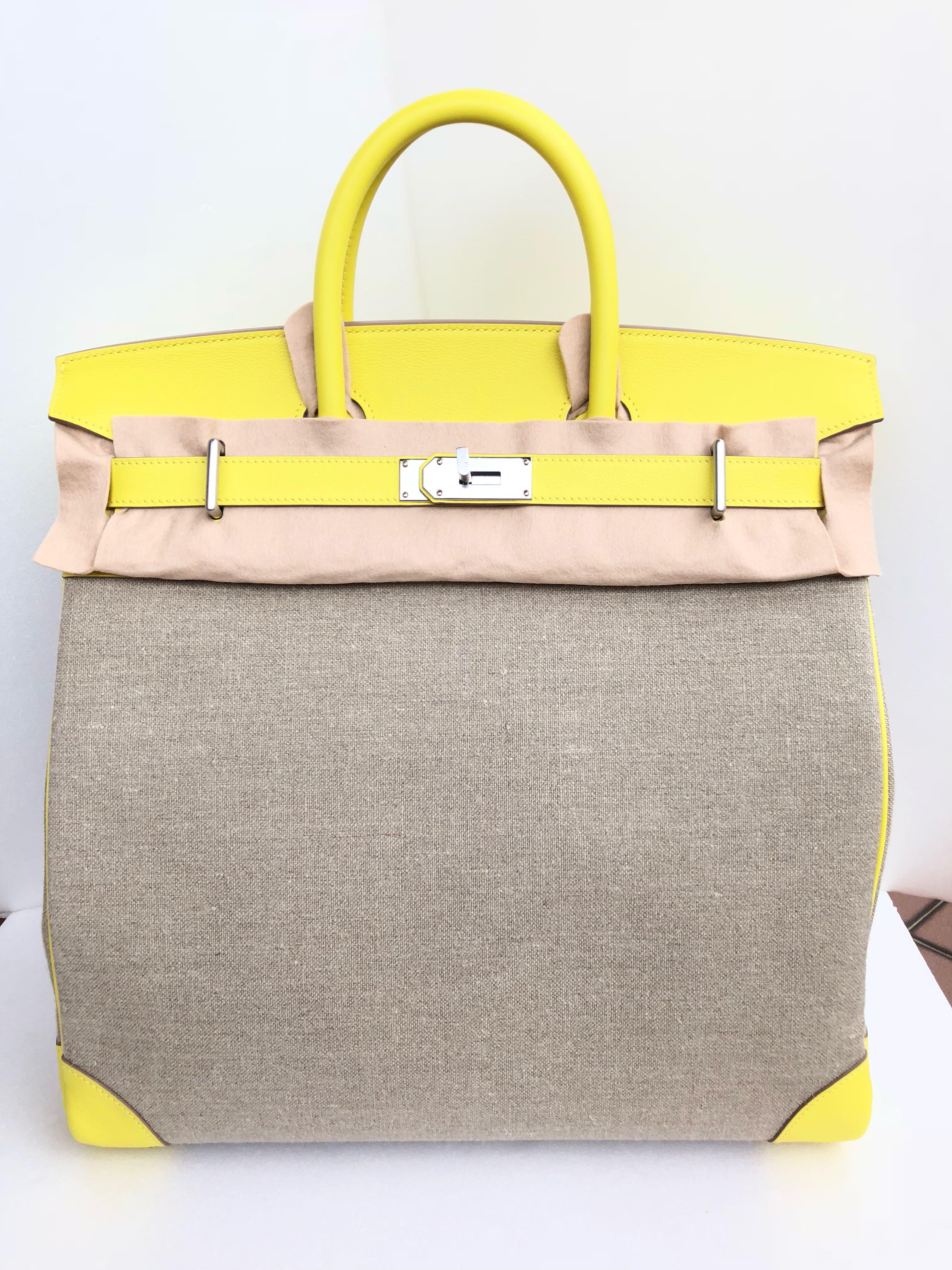 Hermes - Lime / Ficelle Haut a Courroies Hac 40 in Evercolour & Toile de  Camp with PHW, Luxury, Bags & Wallets on Carousell