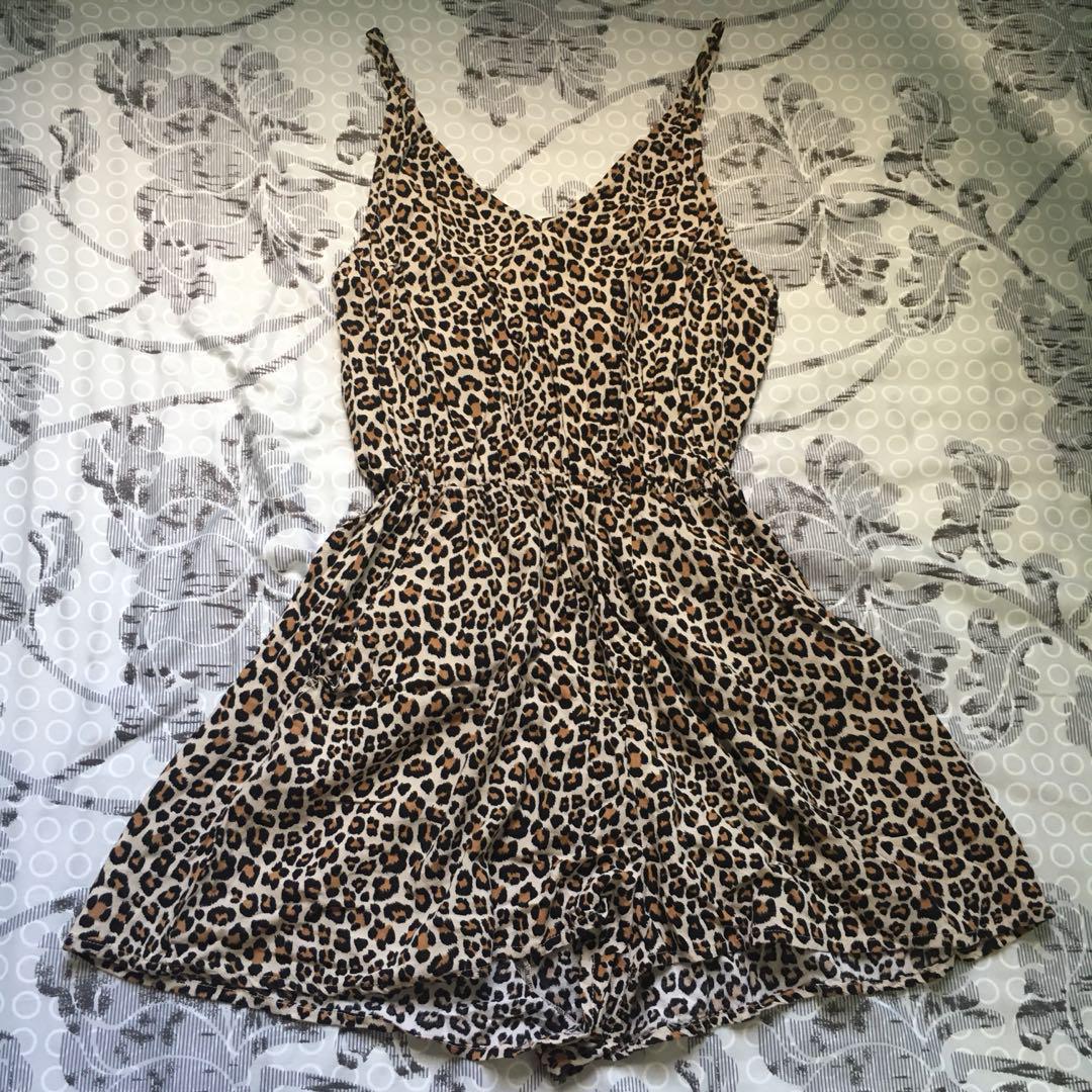 h&m leopard romper