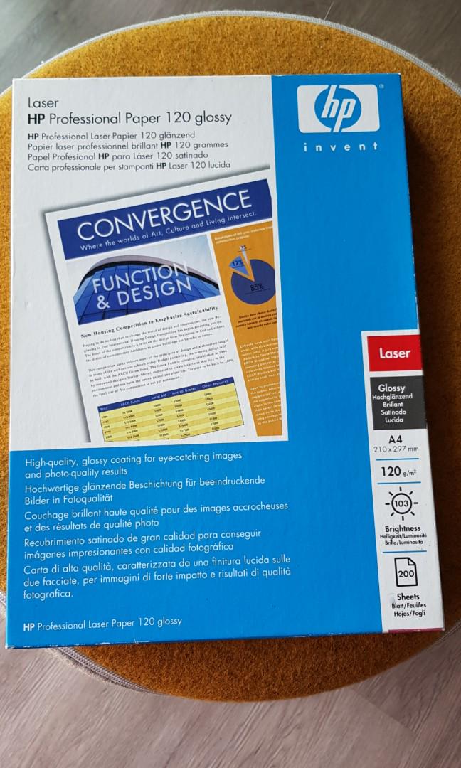 Hp Professional Paper A4 12gsm Glossy Design Craft Art Prints On Carousell
