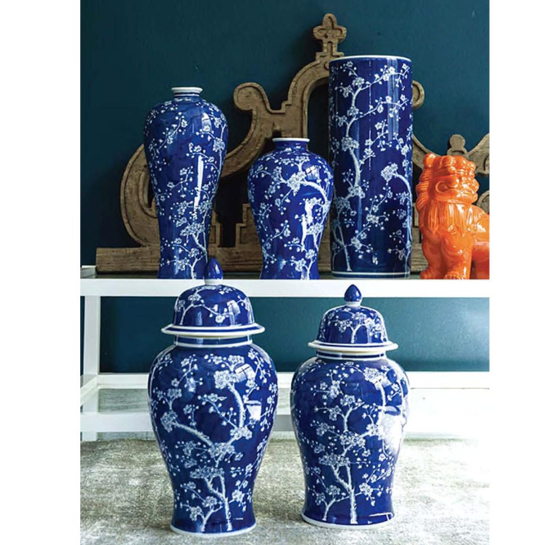 Large Cherry Blossom Ginger Jars Flower Vases Luxury