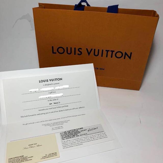 Louis Vuitton Gift Cards and Gift Certificate