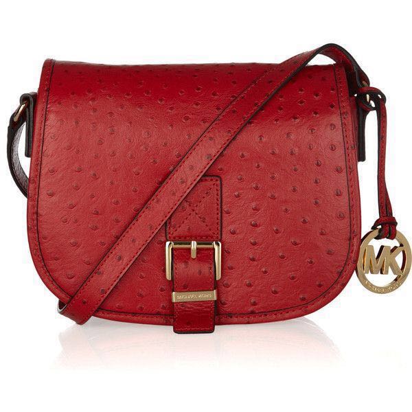 Michael Kors Ostrich Effect Leather Saddle Bag Luxury Bags Michael Kors Ostrich Effect Leather Saddle Bag Luxury Bags Wallets Sling On Carou