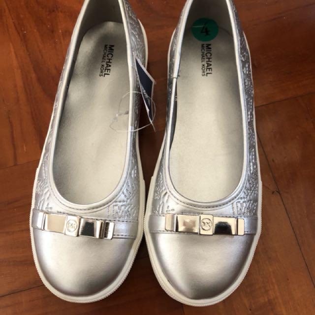 michael kors flats silver