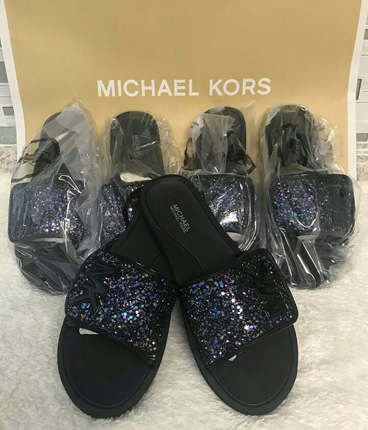 Michael kors slides glitter store