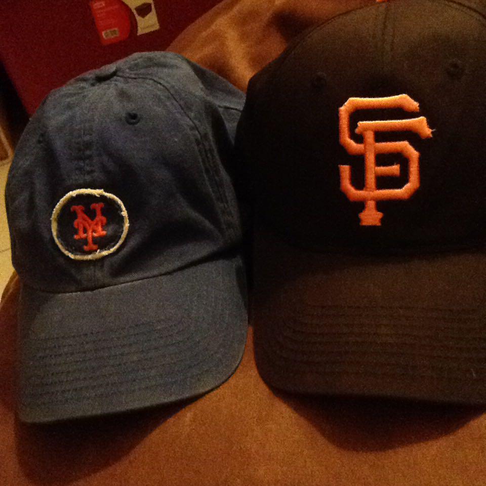 new york mets and san francisco giants baseball dad hat