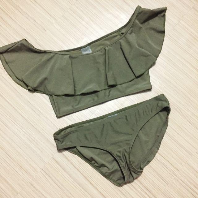 olive green bathing suit