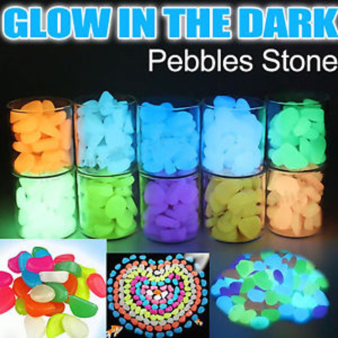 Pebbles Stone Rock Glow In The Dark Fish Tank Aquarium Garden Walkway Decor 50pcs In Pack Pet Supplies For Fish Fish Tanks On Carousell