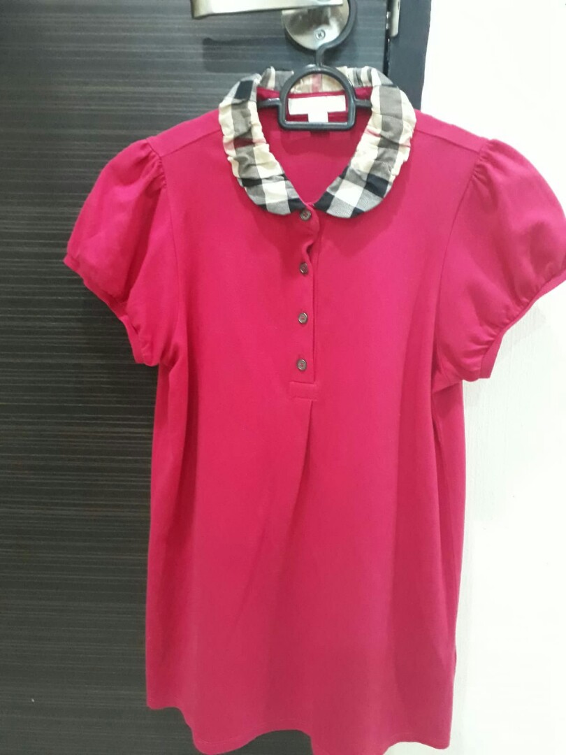 pink burberry polo