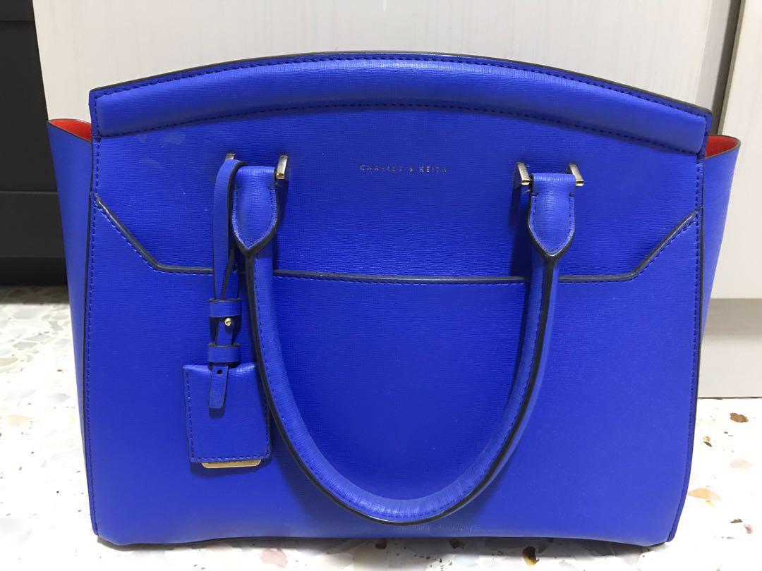 charles and keith blue bag