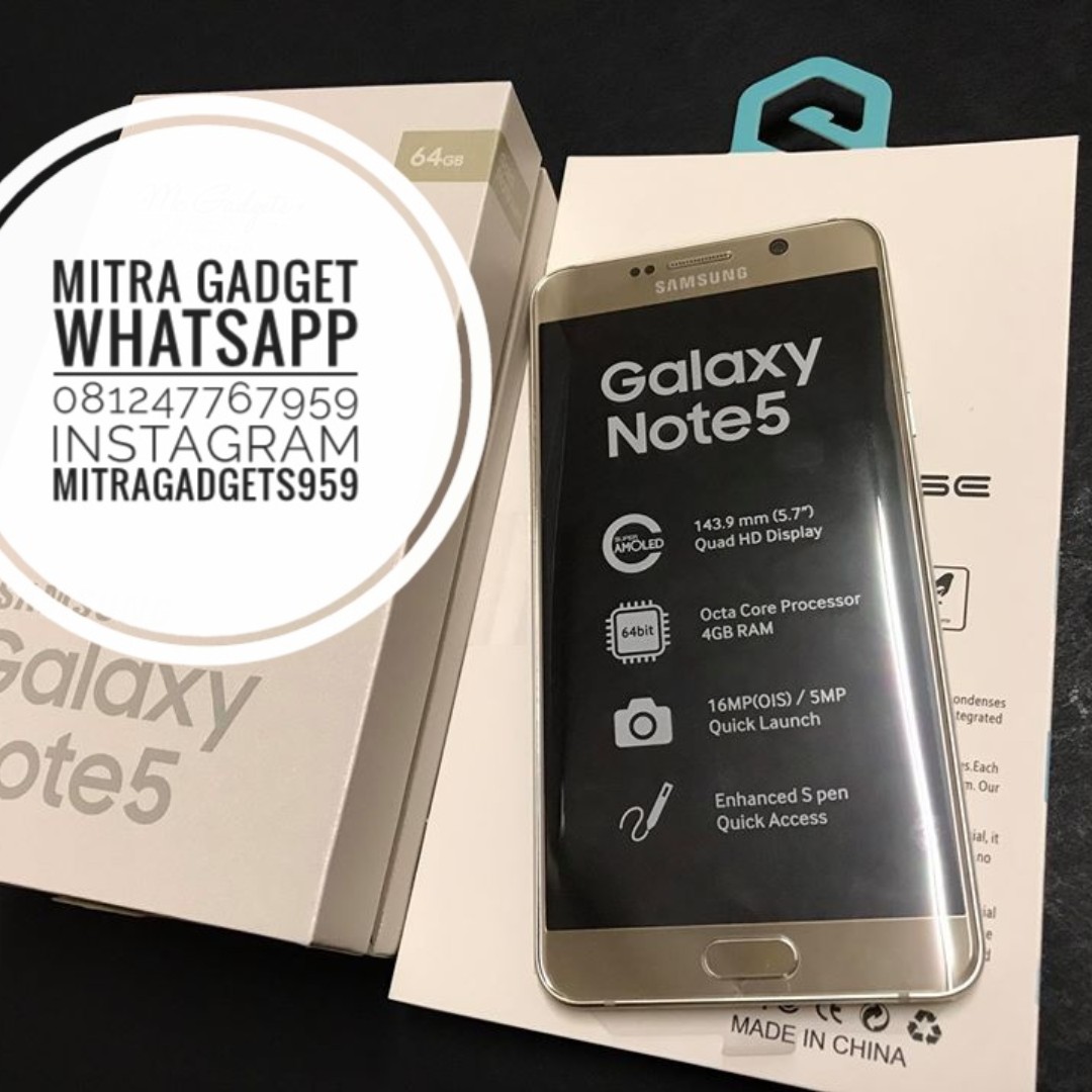Samsung Galaxy Note 5 Gold Elektronik Telepon Seluler Di Carousell