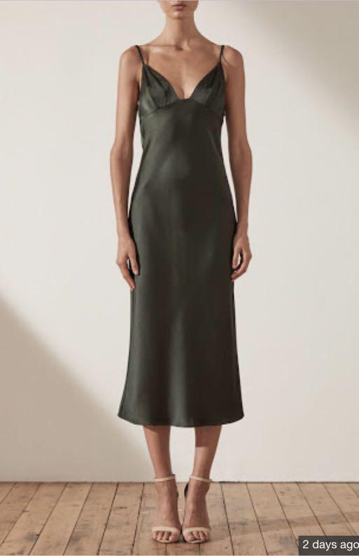 adonis bias slip midi dress