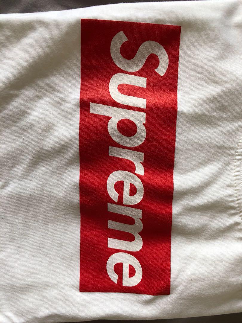 supreme white tee red box logo