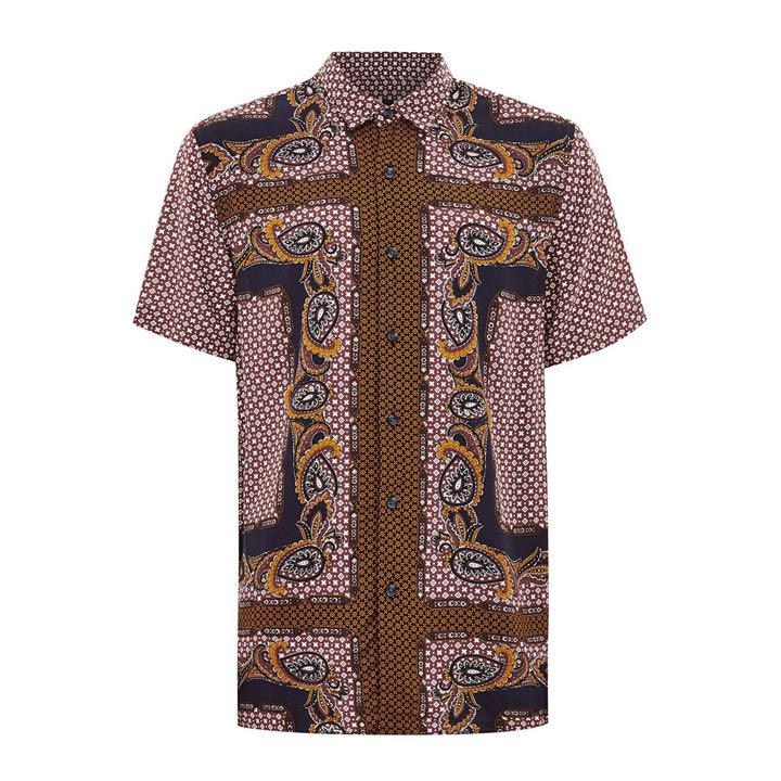 TOPMAN Paisley Batik Short Sleeve Shirt
