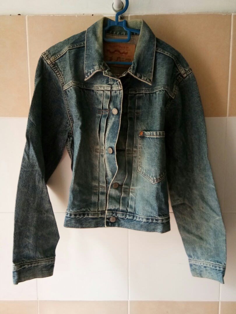 Studio D Artisan Denim Trucker Jacket Faded Denim, Men's Fashion, Coats