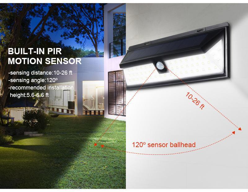 Waterproof 54 Led Solar Light Outdoor Garden Light Pir Motion