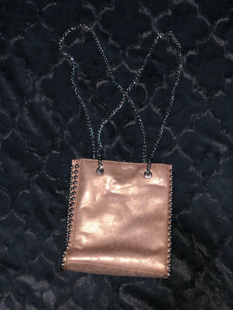 Zara rosegold chain bag dupe for Stella 