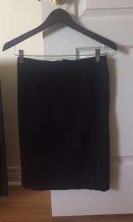 High-waisted black pencil skirt