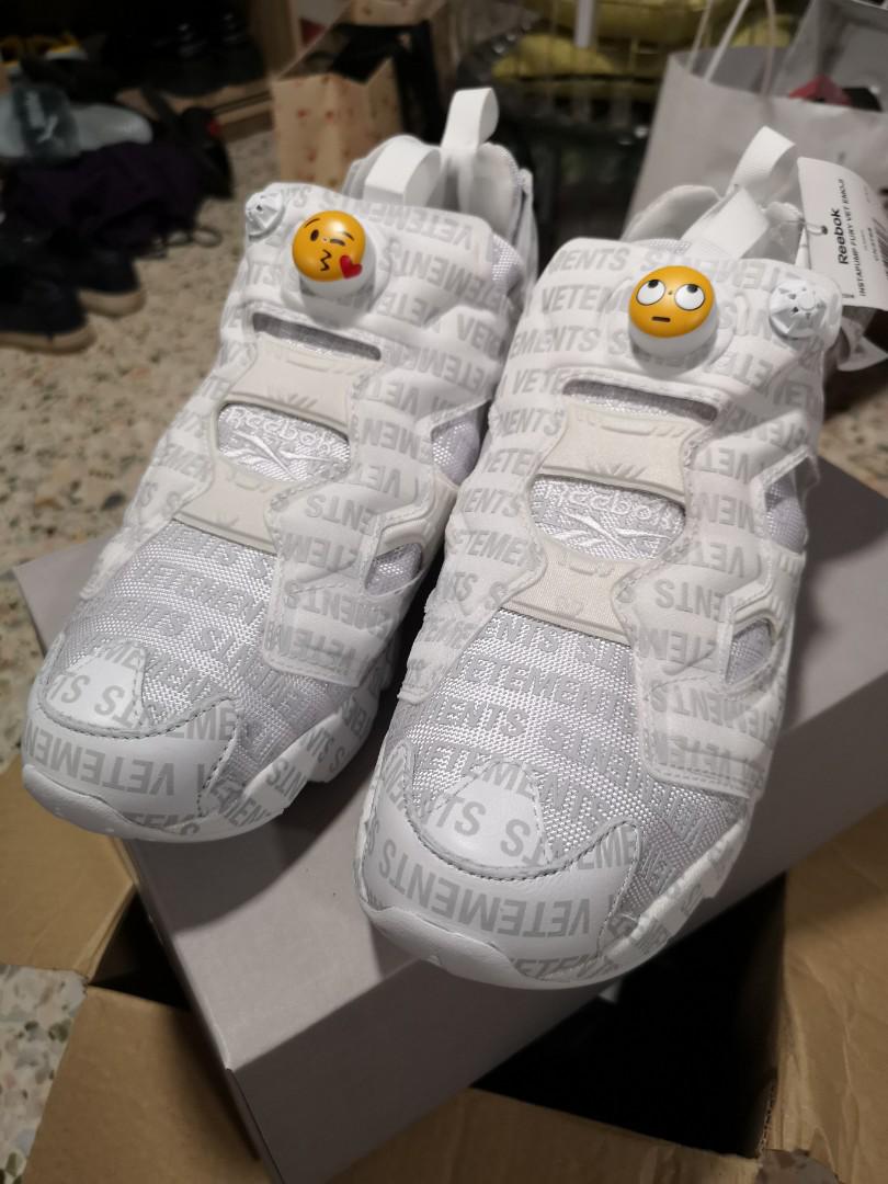 💯 Auth Reebok X Vetements emoji sneakers, Men's Fashion, Footwear, Sneakers  on Carousell